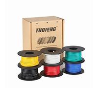 TUOFENG Cable de silicona flexible 16 AWG, 1,25 mm², alambre de cobre estañado, cable de silicona aislado, 6 colores diferentes de 4,6 m cada uno. 600 V alambre trenzado, cableado automotriz