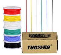 TUOFENG Set de cables electrónicos de calibre 22 AWG, cable de cobre estañado de 0,32 mm², cable de silicona flexible. 6 bobinas de 8 m de diferentes colores