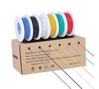 TUOFENG Set de cables electrónicos de calibre 30 AWG, cable de silicona flexible de 0,05 mm², bobinas de 20 m, alambre de cobre estañado de 60 V