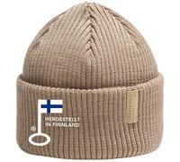 TUOHIMÄKI Fisherman Beanie Gorro de Pescador Beige Natural Merino - Docker Fischer Mütze Sand Corto Ajustado Hombre Mujer - Gorro Marinero Transpirable Outdoor - Hecho en Finlandia