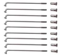 TUOKLNC 36 radios de bicicleta eléctrica de 12 G con pezones de 12 mm, radios de acero plateado de 45 a 305 mm para reparación y construcción de ruedas de bicicleta, accesorios de ciclismo resistentes