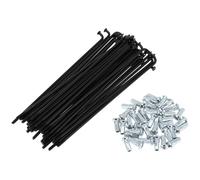 TUOKLNC Paquete de 36 radios de bicicleta de 12 G, kit de radios de rueda de acero al carbono de 185 mm para reparación de bicicletas, color negro (136 mm)