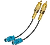 TUOLNK 2 paquetes de 6 pulgadas Fakra Z macho a RCA macho cable flexible para coche, DVD, GPS, antena, cable de extensión, cable flexible, puente, cable coaxial RG174