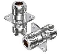TUOLNK Adaptador Coaxial N Hembra a N Hembra Conector de Montaje en Panel con Brida de 4 Orificios para Cable de Extensión 2 Piezas