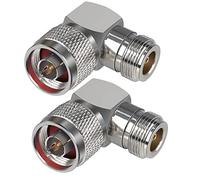 TUOLNK Adaptador de ángulo recto tipo N N macho a N hembra Conector coaxial RF en forma de L de 90 grados Adaptador coaxial de codo tipo N para cable de extensión de antena Wifi 2 piezas