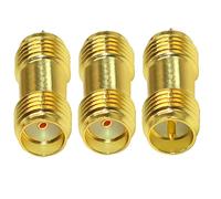 TUOLNK Adaptador de Barril de acoplador SMA Hembra a RP-SMA Hembra Kit de Conector RF convertidor de Conector RF para Antena Radio Paquete de 3
