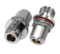 TUOLNK Adaptador N Hembra a N Hembra Conector coaxial de mamparo para Antena Cable Coaxial 2 uds
