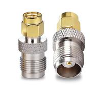 TUOLNK Adaptador SMA a TNC, Conector coaxial SMA Macho a TNC Hembra para enrutador de Antena, Enchufe Macho SMA a Conector Hembra TNC, Adaptador Coaxial 2 Piezas