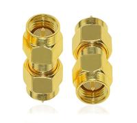 TUOLNK Adaptador SMA Macho a Macho - Kit de Conector Coaxial Recto para Cable de Extensión de Radio Enrutador - Acoplador Convertidor 2 Piezas