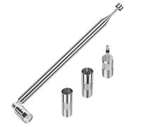TUOLNK Antena FM para radio Hi-Fi y Dab de 75 ohmios, antena de TV telescópica para interiores, conector tipo F con 3 adaptadores F a TV y F a macho de 3.5 mm para minisistema de radio