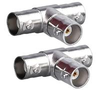 TUOLNK BNC Adaptador de 3 vías BNC macho a doble BNC hembra Conector triple en T Adaptador coaxial RF para cable coaxial Seguridad CCTV DVR Cámara BNC T Splitter Combinador 2 unidades