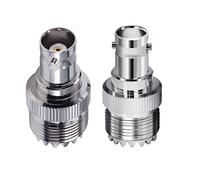 TUOLNK BNC Hembra a UHF PL259 Hembra Adaptador Coaxial RF SO239 Hembra Jack a BNC Hembra Conector Coaxial para Cable de extensión 2 uds