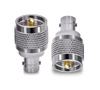 TUOLNK BNC Hembra a UHF PL259 Macho RF Coaxial Adaptador SO239 Macho a BNC Hembra Conector Coaxial para Cable de extensión 2 uds