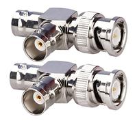 TUOLNK BNC Macho a Doble BNC Hembra Enchufe en Forma de T Conector en T Triple Adaptador Divisor coaxial de 3 vías para Sistemas de Seguridad/Cable coaxial/Dispositivos inalámbricos Paquete de 2