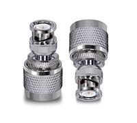 TUOLNK BNC Macho a UHF PL259 Macho RF Coaxial Adaptador SO239 Macho a BNC Macho Conector Coaxial para Cable de extensión 2 uds