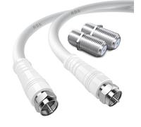 TUOLNK Cable Aéreo de TV RG6 F Macho a F Macho Cable Coaxial RG6 con Conector F Hembra 75 Ohm, para Decodificador de Cable, TV, Satélite, Enrutador Digital 32,8 pies (10 m)