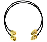 TUOLNK - Cable coaxial RP-SMA RG58 macho a hembra de 50 ohmios, cable de extensión de antena de baja pérdida de 20 pulgadas (50 cm) para router WiFi - 2 paquetes