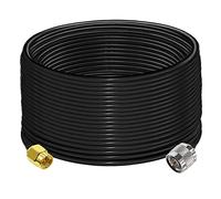 TUOLNK Cable coaxial SMA a N RG58 65.6 pies (20M) Cable de extensión de antena WiFi de baja pérdida Cable coaxial negro SMA macho a N macho 50ohm para antena 3G 4G LTE Radio Ham