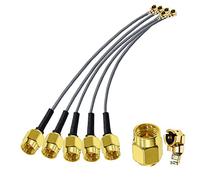 TUOLNK Cable de extensión IPX a SMA SMA macho a IPEX UFL hembra RF WiFi Pigtail Cable gris para tarjeta de red Cable coaxial coaxial de 1,13 mm Baja pérdida 6 pulgadas (15 cm) Paquete de 5