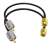 TUOLNK Cable de extensión SMA a UHF RG58 de 12 pulgadas (30 cm) SMA macho a SO239 macho Cable de conexión de antena WiFi PL-259 Cable de montaje coaxial RF para radio CB Radioaficionado 2 unidades