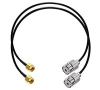 TUOLNK Cable de extensión SMA a UHF RG58 de 20 pulgadas (50 cm) SMA macho a SO239 hembra Cable flexible de antena WiFi PL-259 Cable de montaje coaxial RF para radio CB Radioaficionado 2 unidades