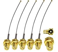 TUOLNK Cable de Extensión SMA Hembra a U.fl/IPX - 5 Piezas de 6 Pulgadas - Antena WiFi Coaxial Con Conector Jack Bulkhead a MHF4 RF Pigtail - 0.81mm