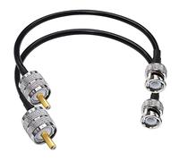 TUOLNK Cable de puente BNC a UHF RG58 Enchufe macho BNC a PL259 SO239 Cable de extensión macho de 12 pulgadas (30 cm) 50 ohmios para radio CB PL 259 a BNC Cable coaxial flexible de 2 unidades