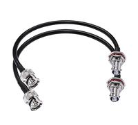 TUOLNK Cable de Puente BNC RG58 Macho a Hembra Mamparo CB Radio Coaxial Cable de Extensión de Antena Wifi de 12 Pulgadas (30 cm) para Radio HAM - Paquete de 2
