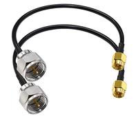 TUOLNK Cable de puente F a SMA Enchufe macho tipo F a SMA Cable de extensión macho RG58 12 pulgadas (30 cm) SMA a F RF Cable adaptador coaxial para antena de radioaficionado Paquete de 2