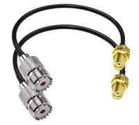 TUOLNK Cable de puente SMA a UHF RG58 SMA Jack hembra a PL259 Cable de extensión hembra 12 pulgadas (30 cm) SO239 a SMA Cable adaptador coaxial RF para radio bidireccional Walkie Talkie 2 unidades