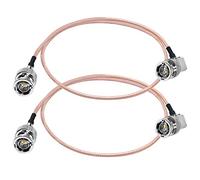 TUOLNK Cable HD-SDI BNC 75ohm BNC macho a BNC macho Cable de extensión en ángulo recto RG179 20 pulgadas (50 cm) Admite 4K 8K SDI Video WIFI Antena Pigtail Jumper Cable 2 paquete