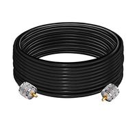 TUOLNK Cable PL259 Cable de radio CB RG58 Puente PL259 32,8 pies (10 M) SO239 UHF Cable de extensión macho a macho Cable coaxial negro RF de baja pérdida Cable coaxial PL259 para radio bidireccional