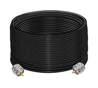 TUOLNK Cable PL259 Cable de radio CB RG58 Puente PL259 65,6 pies (20M) SO239 UHF Cable de extensión macho a macho Cable coaxial negro RF de baja pérdida Cable coaxial PL-259 para radio bidireccional