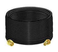 TUOLNK - Cable RP SMA RG58 65.6 FT (20 m) de polaridad inversa, extensión SMA hembra a macho de 50 ohmios para antena WiFi Radio RF, cable coaxial de antena GPS de baja pérdida