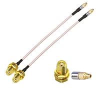 TUOLNK Cable SMA a MMCX SMA hembra a MMCX macho RG316 Cable coaxial 6 pulgadas (15 cm) MMCX a SMA Cable de extensión de antena Wifi para antena Paquete de 2