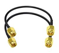 TUOLNK Cable SMA RG58 SMA macho a RP-SMA macho Cable de extensión de 12 pulgadas (30 cm) SMA macho a polaridad inversa SMA macho Cable flexible para dispositivo de red inalámbrica Paquete de 2