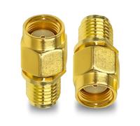 TUOLNK Cambiadores de Género del Conector Coaxial SMA, Adaptador Coaxial RP SMA Macho a SMA Hembra Adaptador Coaxial RP SMA Enchufe a SMA Jack para Antena Wifi, Cable de Entensión, Enrutador 2PCS