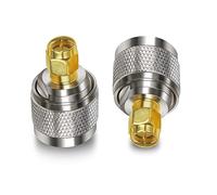 TUOLNK Conector coaxial SMA a N SMA Macho a N Adaptador coaxial Macho para Cable de extensión de Antena Wi-Fi 2 uds