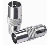 TUOLNK Conector de Antena de TV F Hembra a TV Macho - Adaptador para Cables Aéreos y Satelitales 9.5TV a Conector Coaxial Tipo F - 2 Piezas