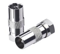 TUOLNK Conector de antena de TV F macho a adaptador coaxial tipo F macho para cables de antena y satélite - 2 unidades