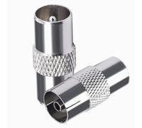 TUOLNK Conector de antena de TV macho a macho Adaptador de cable de antena de TV para cables aéreos Cables satelitales 9.5TV macho a conectores de cable coaxial hembra de TV 2 piezas