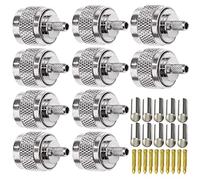 TUOLNK Conector de crimpado tipo N N Adaptador de enchufe macho para RG58 RG142 50Ohm Conector coaxial RF de alta frecuencia de baja pérdida, paquete de 10