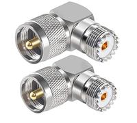 TUOLNK Conector UHF macho a hembra en ángulo recto UHF PL259 macho a SO239 codo hembra Adaptador coaxial RF de 90 grados PL-259 Adaptador coaxial en forma de L para cable de extensión 2 piezas