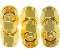TUOLNK Kit Adaptador SMA Macho a Macho Conector Recto coaxial RF para Cable de extensión de Radio enrutador RP-SMA convertidor de acoplador Macho a Macho 3 Unidades