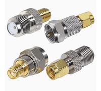 TUOLNK Kit de conector coaxial tipo SMA a F, Kit de adaptador coaxial macho a hembra F a SMA para antena de Radio WiFi, 4 Uds.