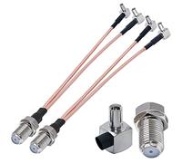TUOLNK Paquete de 2 6 pulgadas 15cm Tipo F Hembra a 2 X TS9 Conector Macho Y Tipo Divisor Tipo F Jack Hembra a TS9 Cable Macho Tipo F Jack Hembra a TS9 Macho en Ángulo Recto RG316 Cable Coaxial