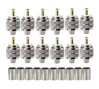 TUOLNK PL259 Connector 10 Pack UHF Enchufe macho Crimp Coax Adapter SO239 PL-259 Conector RF Coaxial para RG58 RG214 Compatible con CB Ham Radio Antenna