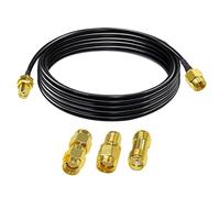 TUOLNK RG174 Cable coaxial SMA macho a hembra Cable coaxial RF 9.8FT(3M) + 3 PCS Juego de adaptadores SMA Radio de jamón, Antena 3G 4G LTE para antena de equipo SDR, ADS-B, GPS