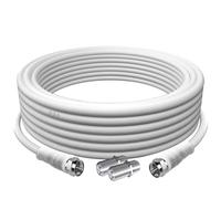 TUOLNK RG6 Cable de antena de TV F macho a F macho RG6 Cable coaxial con conector de compresión F hembra 75 ohmios, para decodificador de cable, TV, satélite, router digital 16,4 pies (5M)