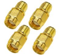 TUOLNK RPSMA macho a SMA hembra adaptador coaxial RP-SMA macho a SMA conector coaxial hembra para antena de enrutador 4 piezas